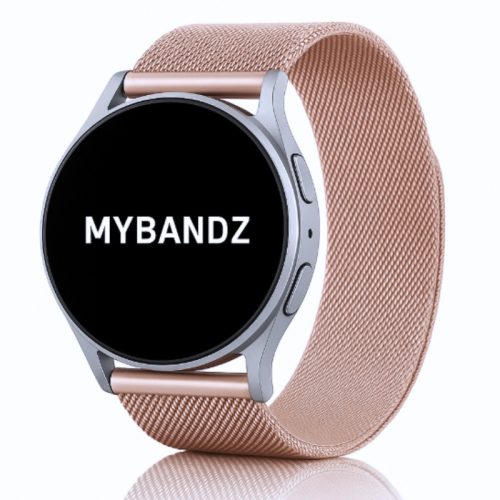 MYBANDZ Milánói mágneses fém óraszíj - pink-arany / 22mm