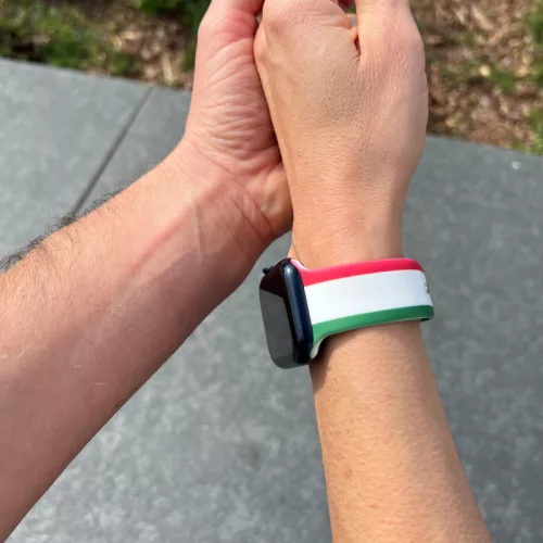 Apple Watch Ria-Ria szilikon óraszíj /piros-fehér-zöld/ 44/45/46/49 mm