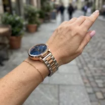 MYBANDZ Klasszikus fém óraszíj - ezüst-rosegold/ 18mm