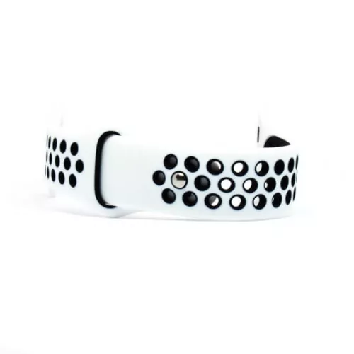 Apple Watch lélegző szilikon óraszíj /fehér-fekete/ 44/45/46/49 mm