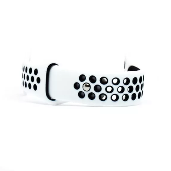 Apple Watch lélegző szilikon óraszíj /fehér-fekete/ 44/45/46/49 mm