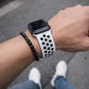 Apple Watch lélegző szilikon óraszíj /fehér-fekete/ 44/45/46/49 mm
