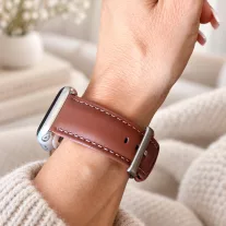  Apple Watch Firenze bőróraszíj ezüst csattal /barna/ 40/41 és 42mm