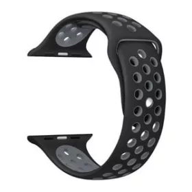   Apple Watch lélegző szilikon óraszíj /fekete-szürke/ 44/45/46/49 mm