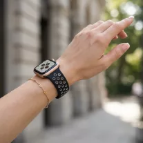  Apple Watch lélegző szilikon óraszíj /fekete-szürke/ 44/45/46/49 mm