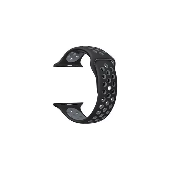 Apple Watch lélegző szilikon óraszíj /fekete-szürke/ 44/45/46/49 mm