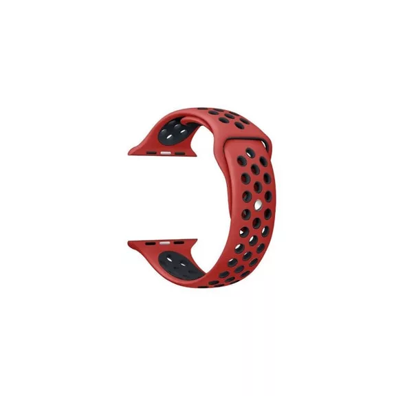 Apple Watch lélegző szilikon óraszíj /piros-fekete/ 40/41 és 42mm