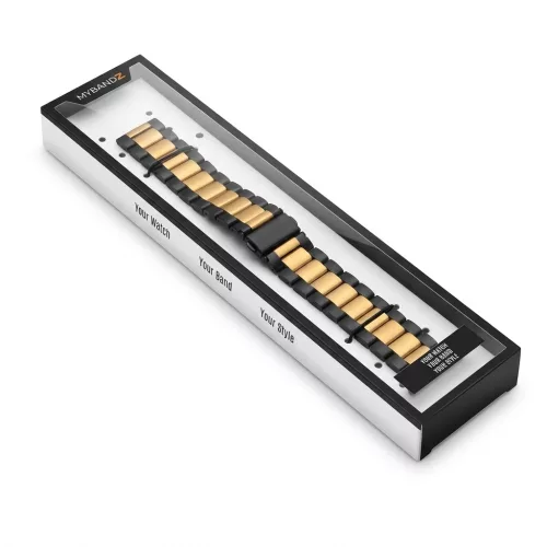 MYBANDZ Klasszikus fém óraszíj / fekete-arany / 20mm