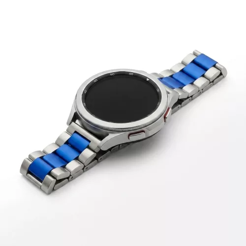 MYBANDZ Klasszikus fém óraszíj / ezüst-kék/ 20mm
