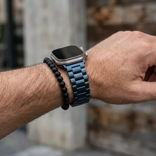 Apple Watch klasszikus fém óraszíj /kék/ 44/45/46/49 mm