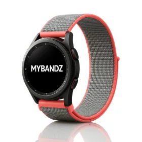   MYBANDZ Tépőzáras rugalmas szövet óraszíj - szürke-korall/ 20mm