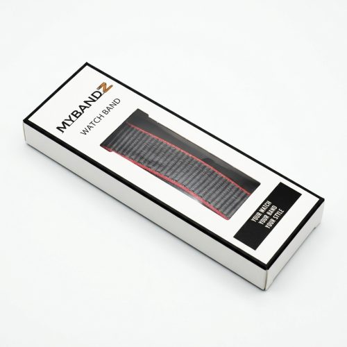 MYBANDZ Tépőzáras rugalmas szövet óraszíj - szürke-korall/ 20mm