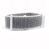 MYBANDZ Tépőzáras rugalmas szövet óraszíj / fehér-szürke / 22mm
