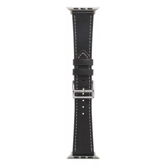 Apple Watch bőróraszíj /fekete/ 44/45/46/49 mm