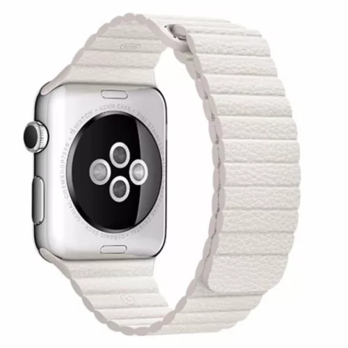 Apple Watch mágneses bőróraszíj /fehér/ 44/45/46/49 mm