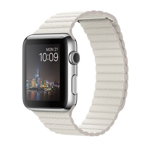 Apple Watch mágneses bőróraszíj /fehér/ 38/40/41 mm