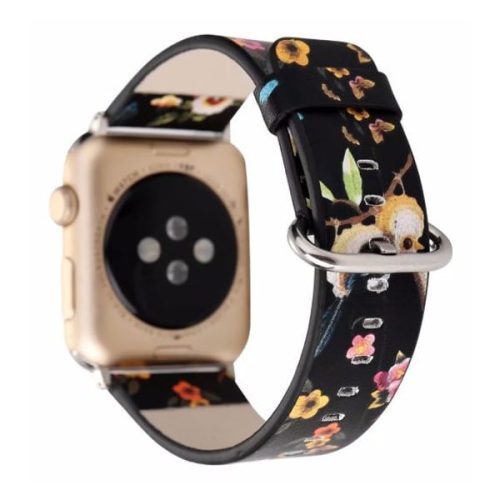 Apple Watch virágos műbőróraszíj 38/40/41 mm