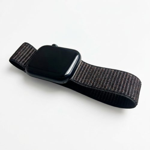 Apple Watch rugalmas szövet óraszíj /fekete/ 44/45/46/49 mm