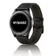MYBANDZ Karbonszálas bőróraszíj / fekete - narancs varrás / 22mm