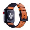 Apple Watch kívül bőr belül szilikon óraszíj /őzbarna/ 42/44/45/49 mm