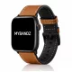 Apple Watch kívül bőr belül szilikon óraszíj /őzbarna/ 44/45/46/49 mm