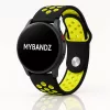 MYBANDZ Lélegző szilikon óraszíj / fekete-sárga / 20mm