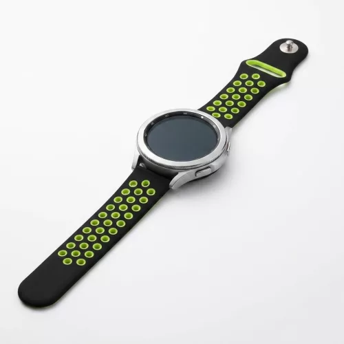 MYBANDZ Lélegző szilikon óraszíj / fekete-sárga / 22mm