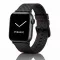 Apple Watch karbonszálas bőróraszíj / fekete-piros varrás 44/45/46/49 mm