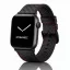 Apple Watch karbonszálas bőróraszíj / fekete-piros varrás 44/45/46/49 mm