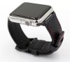 Apple Watch karbonszálas bőróraszíj / fekete-piros varrás 42/44/45/49 mm