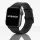 Apple Watch karbonszálas bőróraszíj - fekete - kék varrás 44/45/46/49 mm