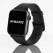 Apple Watch karbonszálas bőróraszíj - fekete - kék varrás 44/45/46/49 mm