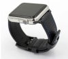 Apple Watch karbonszálas bőróraszíj - fekete - kék varrás 42/44/45/49 mm