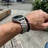 MYBANDZ Pearlmaster láncszemes fém óraszíj / ezüst / 22mm