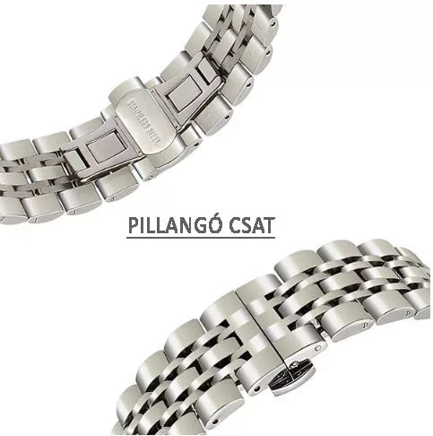 MYBANDZ Pearlmaster láncszemes fém óraszíj / ezüst / 22mm