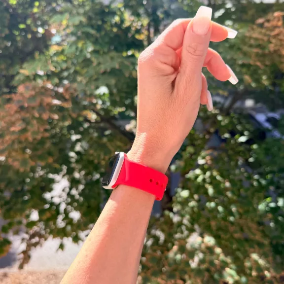 Apple Watch szilikon óraszíj gömb csattal /piros/ 40/41 és 42mm