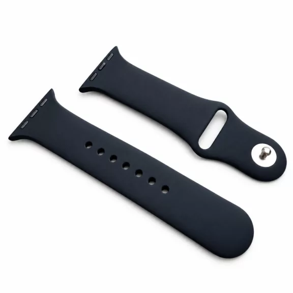 Apple Watch szilikon óraszíj gömb csattal /fekete/ 44/45/46/49 mm