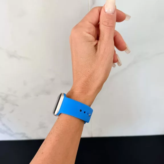 Apple Watch szilikon óraszíj gömb csattal /kék/ 44/45/46/49 mm