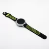 MYBANDZ Lélegző szilikon óraszíj / fekete-zöld / 20mm