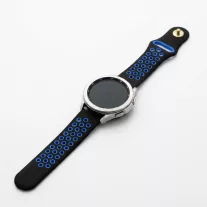 MYBANDZ Lélegző szilikon óraszíj - fekete-kék/ 20mm
