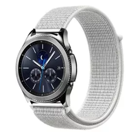   MYBANDZ Tépőzáras rugalmas szövet óraszíj - fehér-világos szürke/ 20mm
