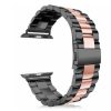 Apple Watch klasszikus fém óraszíj /fekete-pinkarany/ 42/44/45/49 mm