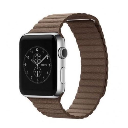 Apple Watch mágneses bőróraszíj /barna/ 42/44/45/49 mm
