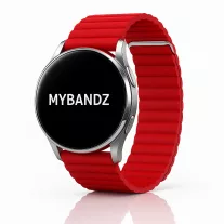 MYBANDZ Mágneses loop bőróraszíj /piros// 22mm