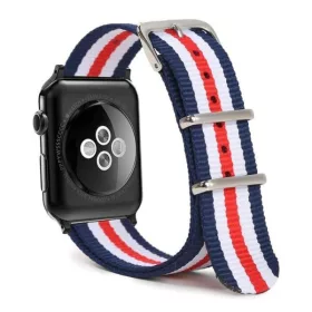   Apple Watch szövet óraszíj /kék-fehér-piros/ 44/45/46/49 mm