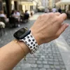 Apple Watch szilikon óraszíj /fehér-tappancsos/ 44/45/46/49 mm
