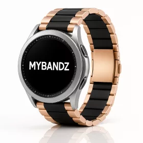 MYBANDZ Klasszikus fém óraszíj - rosegold-fekete/ 20mm