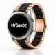 MYBANDZ Klasszikus fém óraszíj - rosegold-fekete/ 20mm