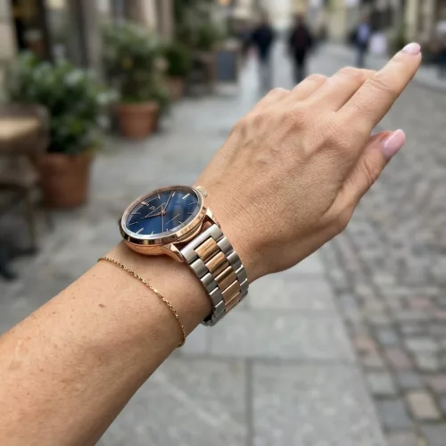 MYBANDZ Klasszikus fém óraszíj - ezüst-rosegold/ 22mm