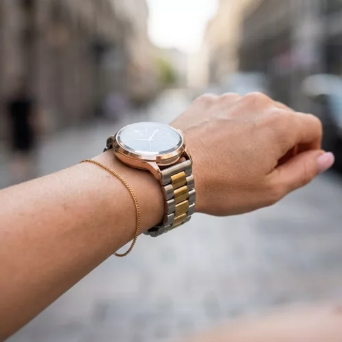 MYBANDZ Klasszikus fém óraszíj - ezüst-arany/ 22mm